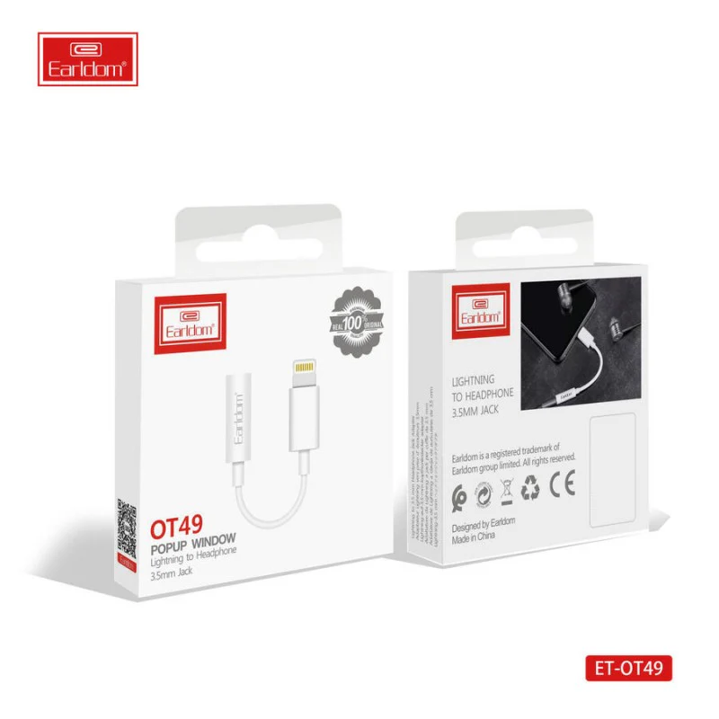 ADAPTADOR EARLDOM LIGHTNING TO 3.5MM JACK