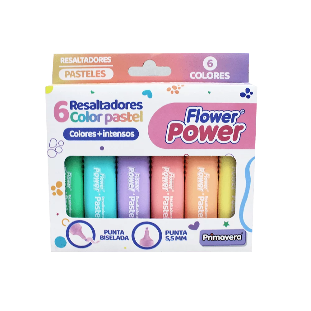 RESALTADOR PRIMAVERA FLOWER PASTEL X6