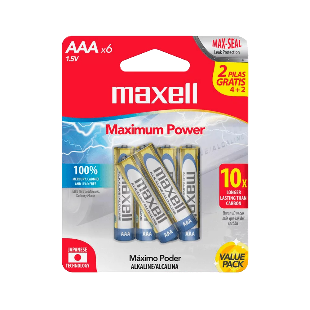 PILA ALKALINA MAXXEL AA BLISTER X6 1.5V   