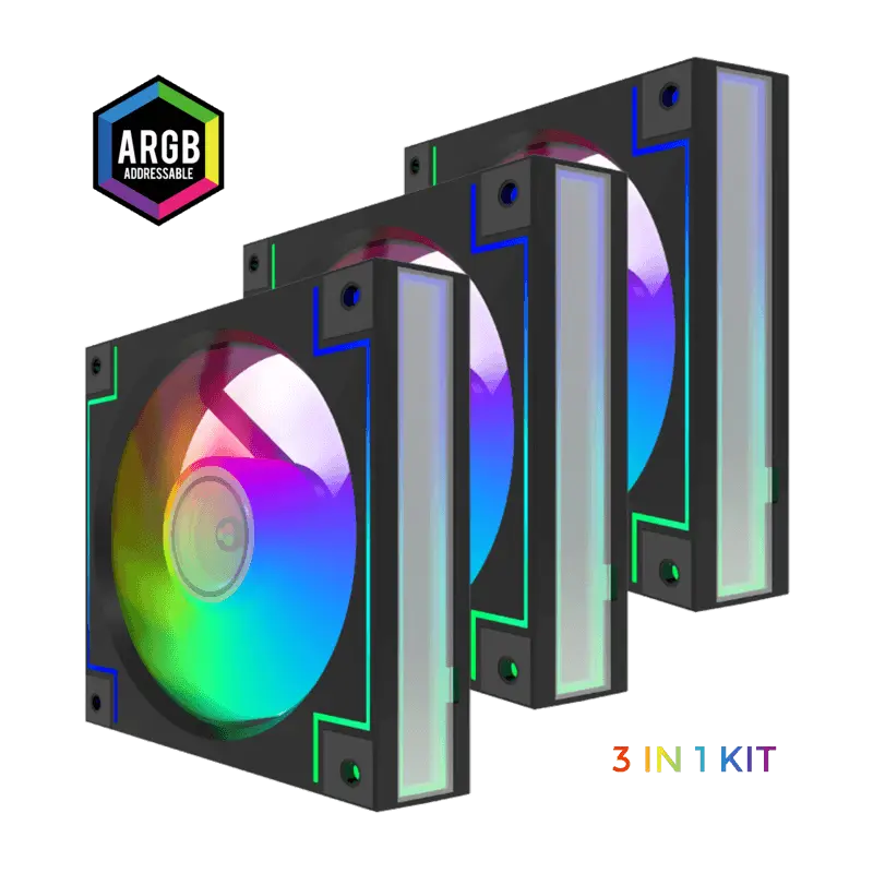 VENTILADOR PARA CASE GAME MAX KIT 3 EN 1 RD300 ARGB