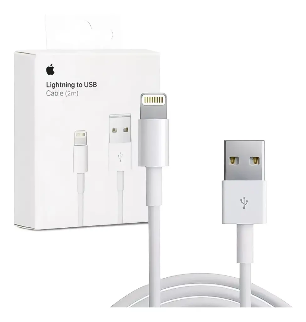 CABLE CARGADOR APPLE LIGHTNING - USB DE 2M  