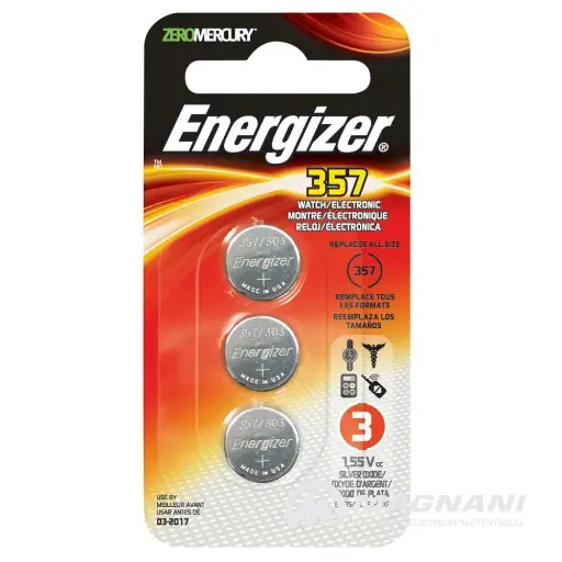 [357X1] PILA DE RELOJ 357 ENERGIZER OXIDO DE PLATA 