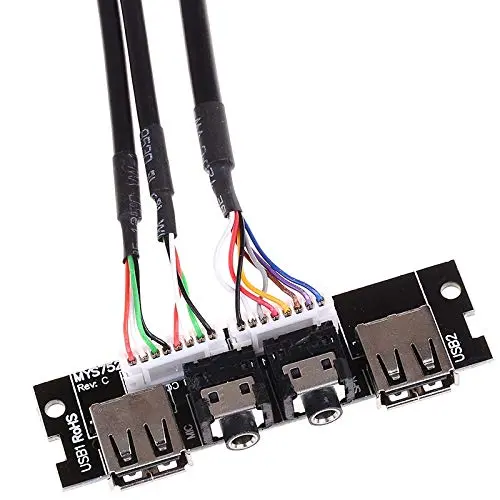 PLACA BASE+  PCB PANEL FRONTAL USB 2.0 1 AUDIO+ PUERTO MIC +CABLE CONEXION