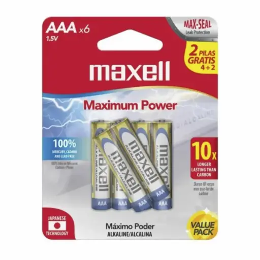 [AAAX4] PILA ALKALINA AAA MAXXEL BLISTER X4 1.5V  