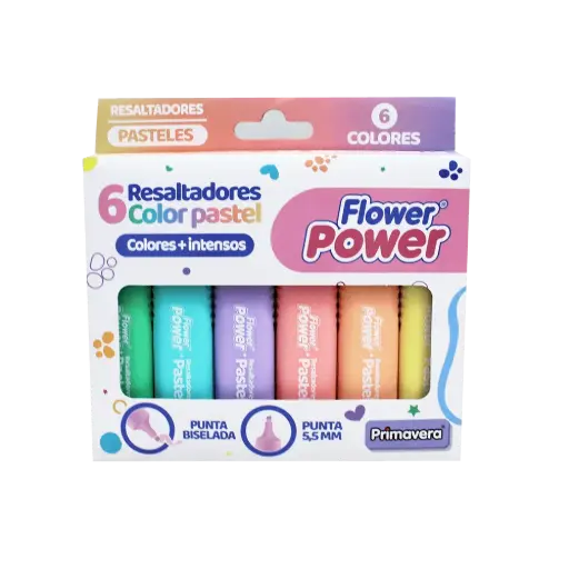 RESALTADOR PRIMAVERA FLOWER PASTEL X6