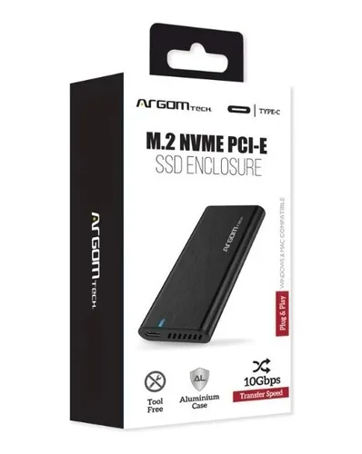 CASE EXTERNO ARGOM M.2 NVME PCI-E SSD TIPO C 