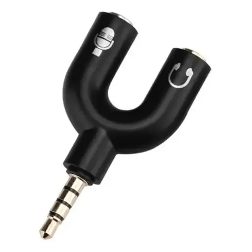 UNION SPLITTER AUDIO Y MICROFONO STEREO 3.5mm a PLUG TRI ESTEREO 3.5mm