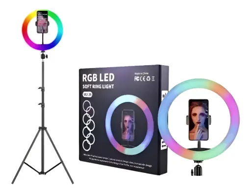 [MJ26] ARO DE LUZ 26CM RGB CON TRIPODE