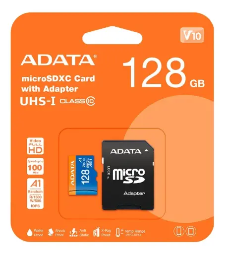 MEMORIA MICRO SD ADATA 128GB CON ADAPTADOR CLASS 10