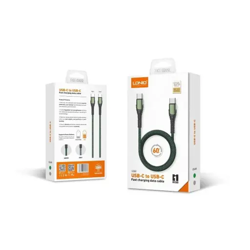 [LC101] CABLE CARGADOR LDNIO USB-C - USB-C 1M 