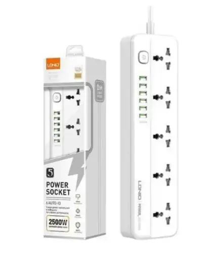 [SC5614] CORTAPICOS LDNIO 2500W 6P 6USB +5TOMAS 2MCABLE