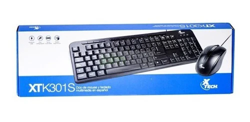 [XTK301] TECLADO & MOUSE XTECH COMBO ALAMBRICO USB MULTIMEDIA ESPAÑOL BLACK