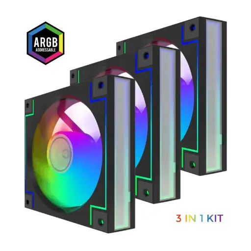 VENTILADOR PARA CASE GAME MAX KIT 3 EN 1 RD300 ARGB