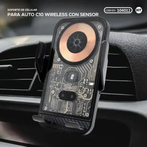 SOPORTE CARGADOR DE AUTOMOVIL WIRELESS C10
