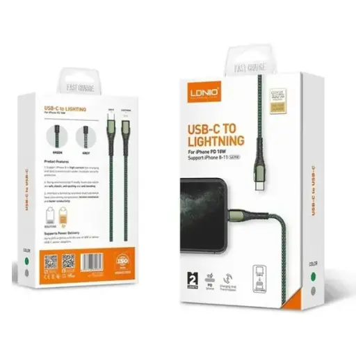 [LC112] CABLE CARGADOR LDNIO USB-C - LIGHTNING  2MT 30W