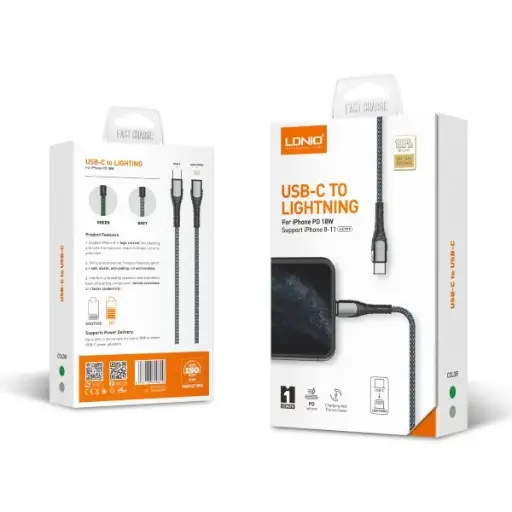 [LC111] CABLE CARGADOR LDNIO USB-C - LIGHTNING  1MT 30W 