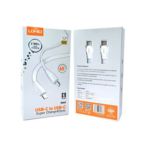 [LC131C] CABLE CARGADOR LDNIO USB-C - USB-C 1M