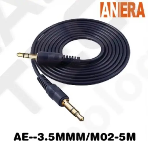 CABLE ANERA AUXILIAR AUDIO 3.5MM A 3.5MM 5M 