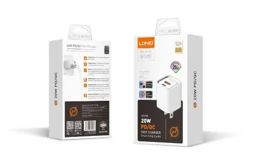[A2318C] CUBO & CABLE CARGADOR LDNIO 20W TIPO-C - IP PUERTO DE SALIDA USB +TIPO C